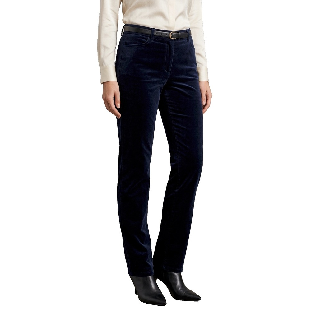 Eileen Fisher Black Velvet Corduroy Mid Rise Pant M Capsule Minimalist Preppy